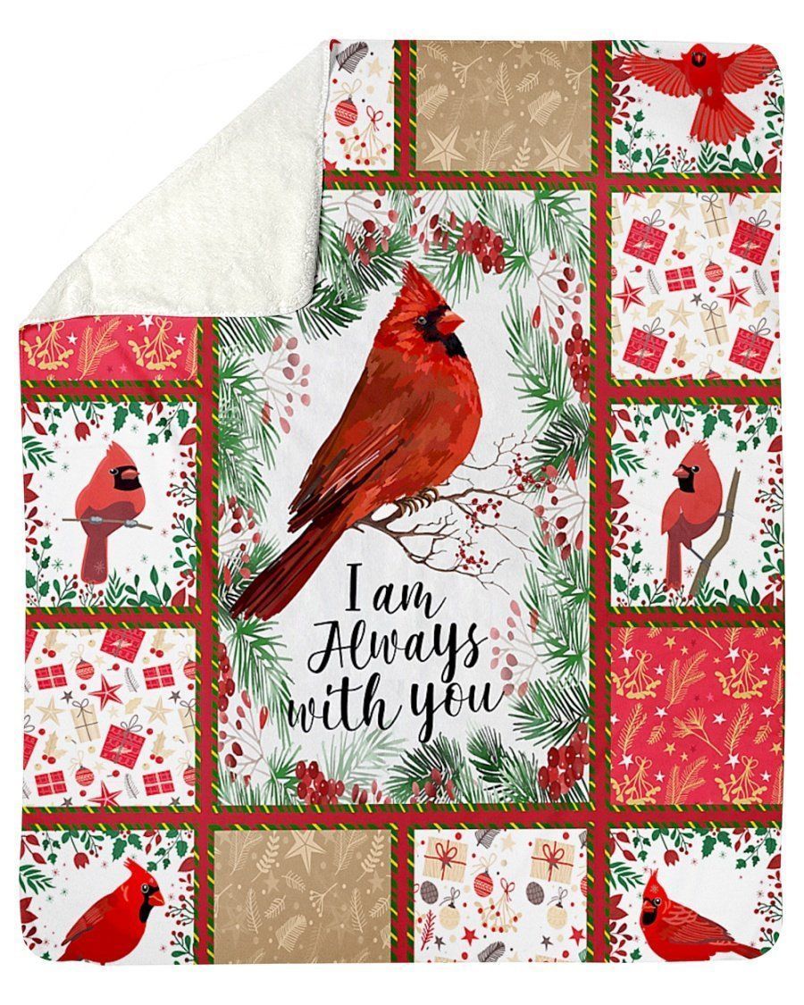 I Am Always With You Cardinal Red Bird Fleece Blanket