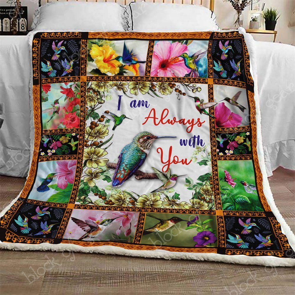 I Am Always With You Hummingbird Sherpa Fleece Blanket