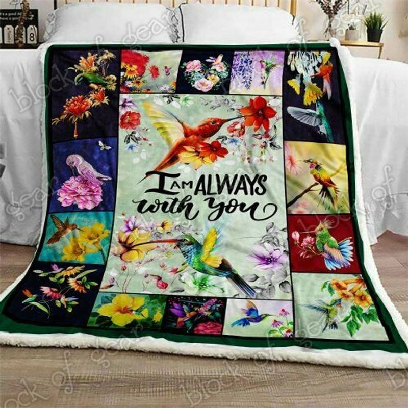 I Am Always With You Hummingbird Sherpa Fleece Blanket