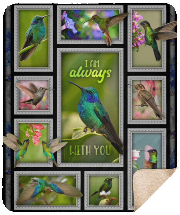 I Am Always With You Hummingbird Sherpa Fleece Blanket