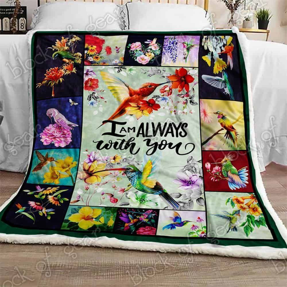 I Am Always With You Hummingbird Fleece Blanket