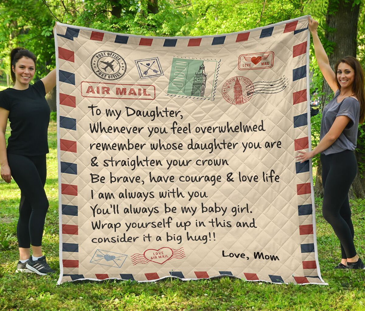 I Am Always With You Mom Gift For Daughter Airmail Fleece Blanket