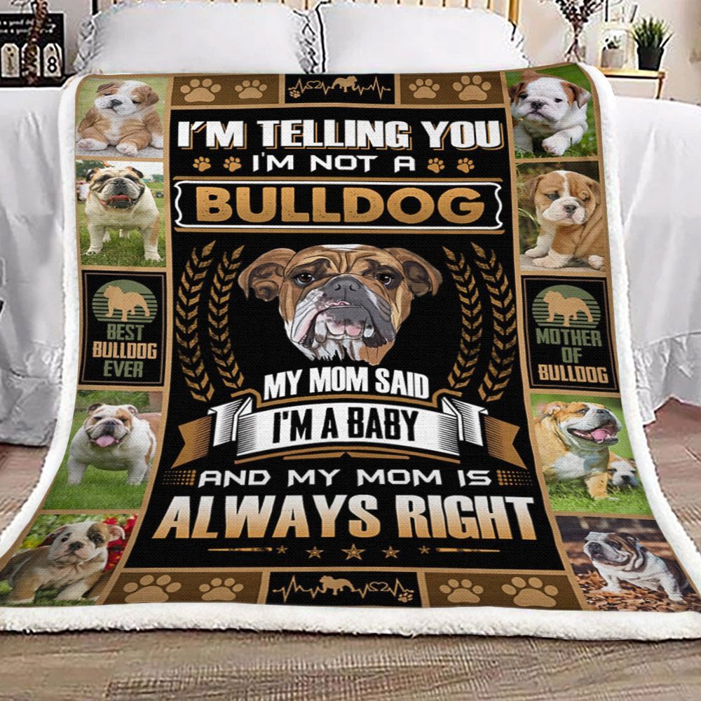 I am Not A Bulldog Sherpa Fleece Blanket