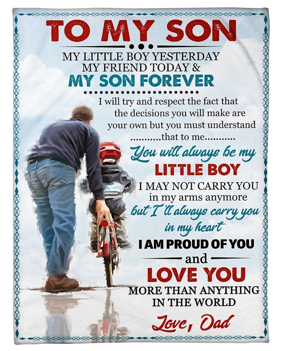 I Am Proud Of You Dad To Son Fleece Blanket Fleece Blanket
