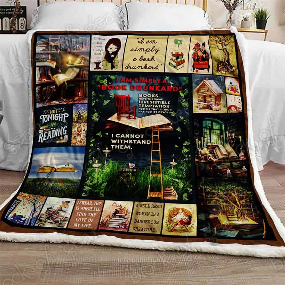 I Am Simply A Book Drunkardufffd Fleece Blanket