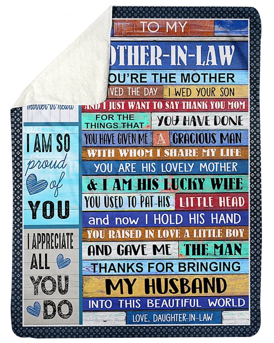 I Am So Proud Of You To Mother In Law Fleece Blanket Sherpa Blanket