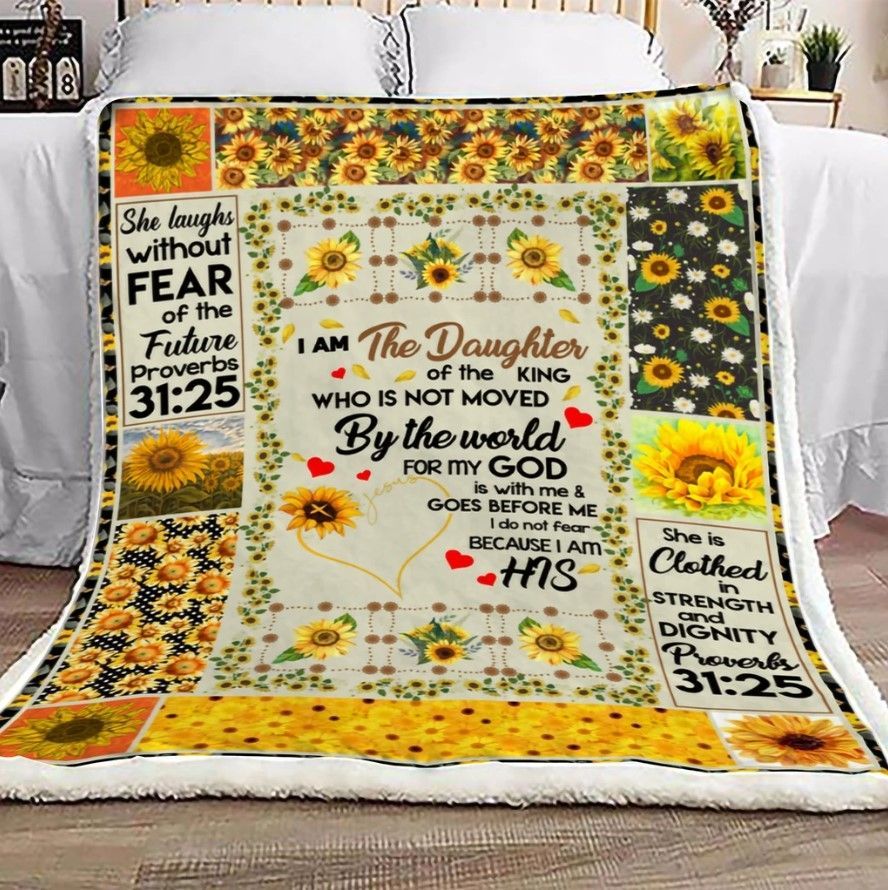 I Am The Daughter Sherpa Fleece Blanket