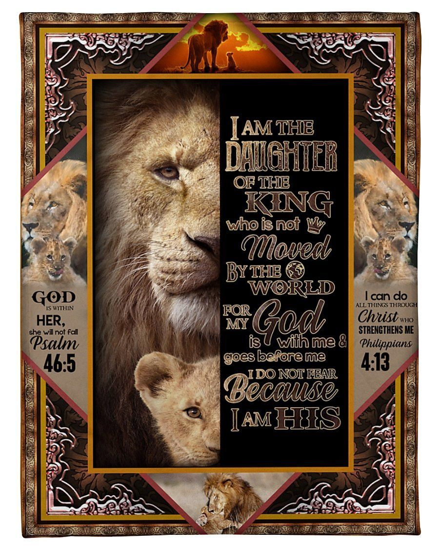 I Am The Daughter Of The King Blanket My God Is With Me Fleece Blanket