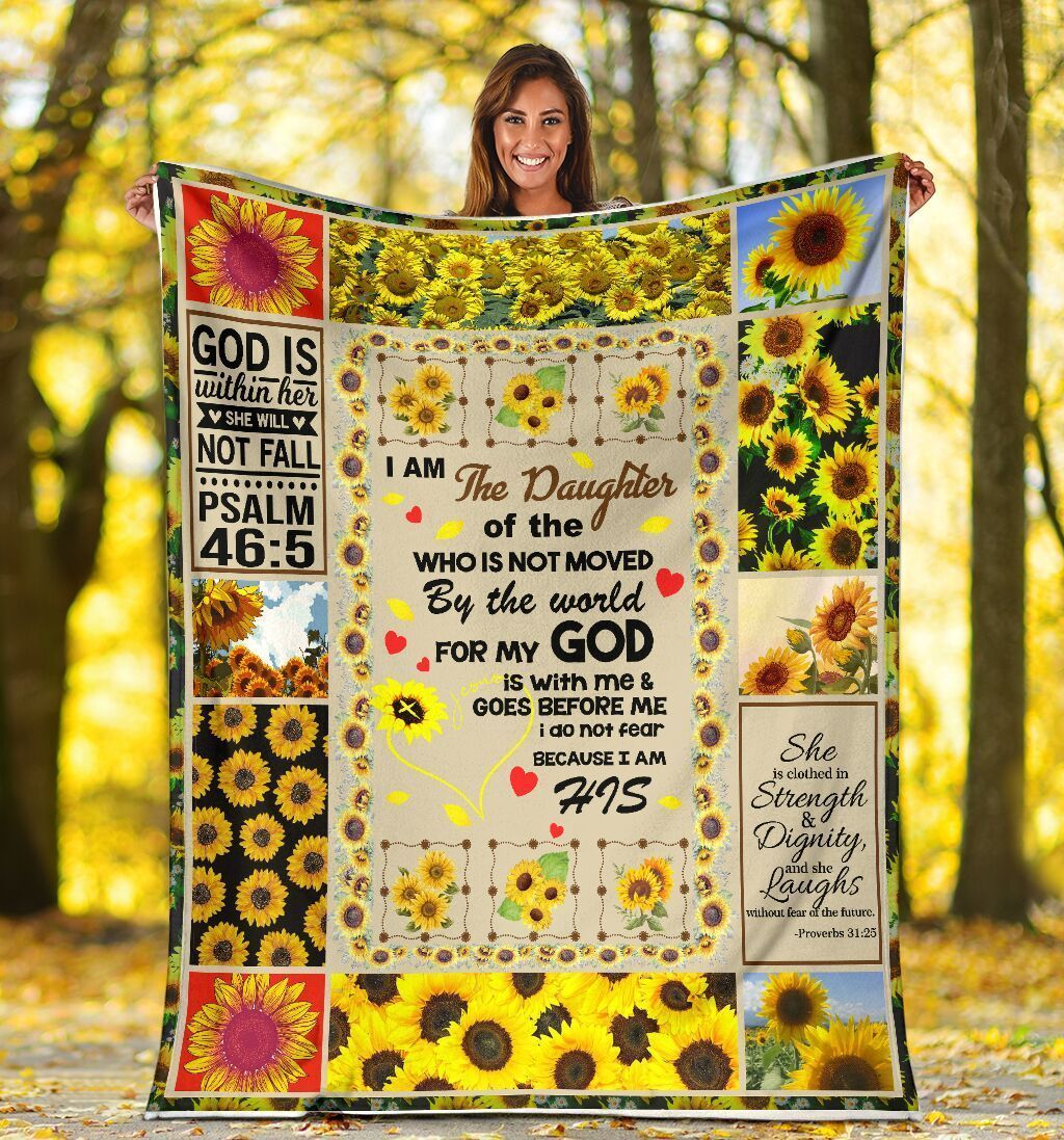 I Am The Daughter Of The Who Is Not Moved Sunflower Fleece Blanket