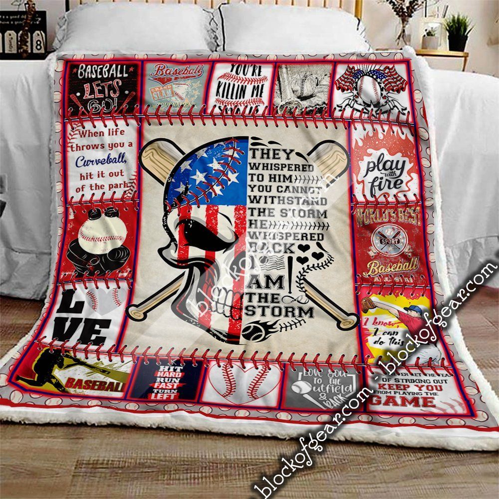 I Am The Storm Baseball Sherpa Fleece Blanket