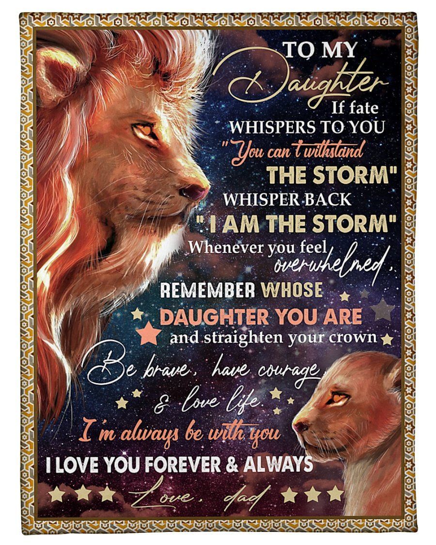 I Am The Storm Dad To Daughter Fleece Blanket Fleece Blanket