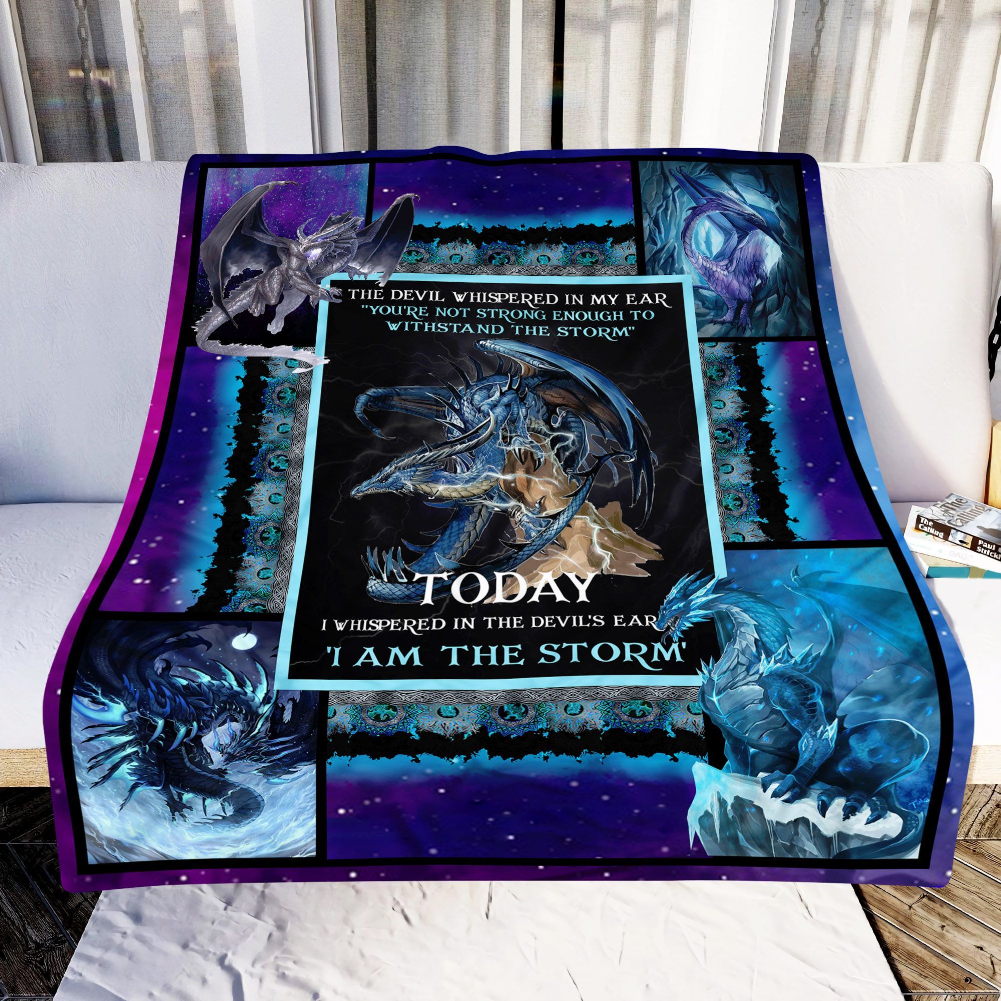 I Am The Storm Dragon Sherpa Fleece Blanket