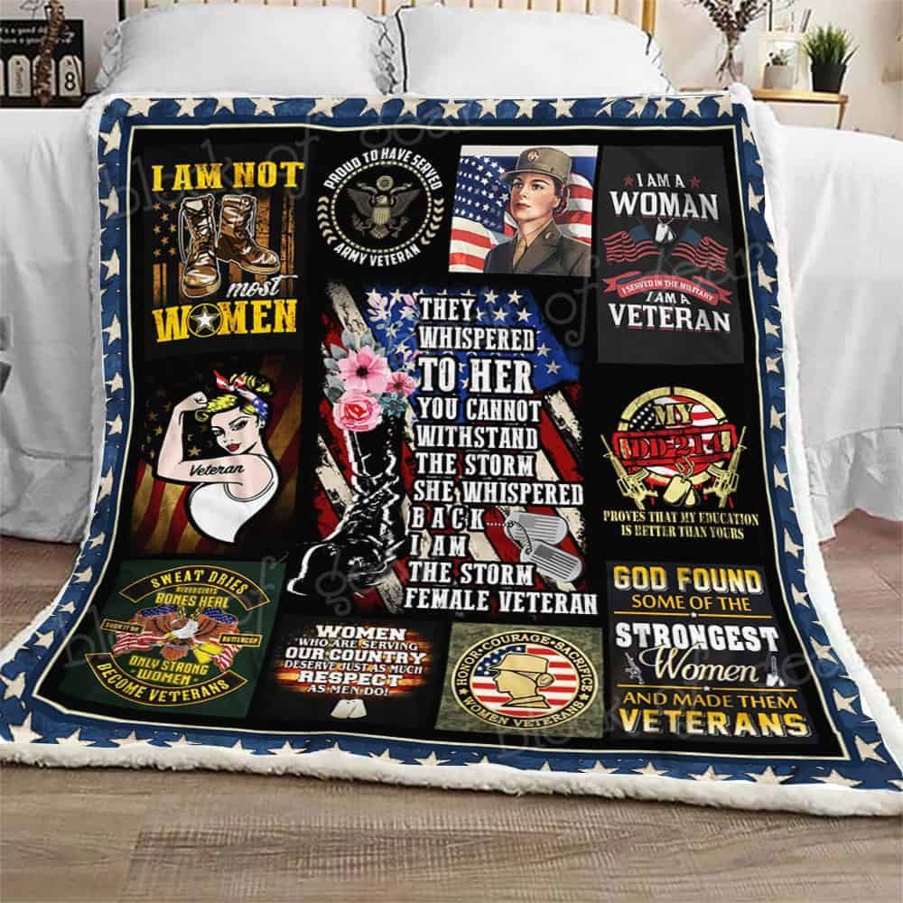 I Am The Storm Female Veteran Fleece Blanket
