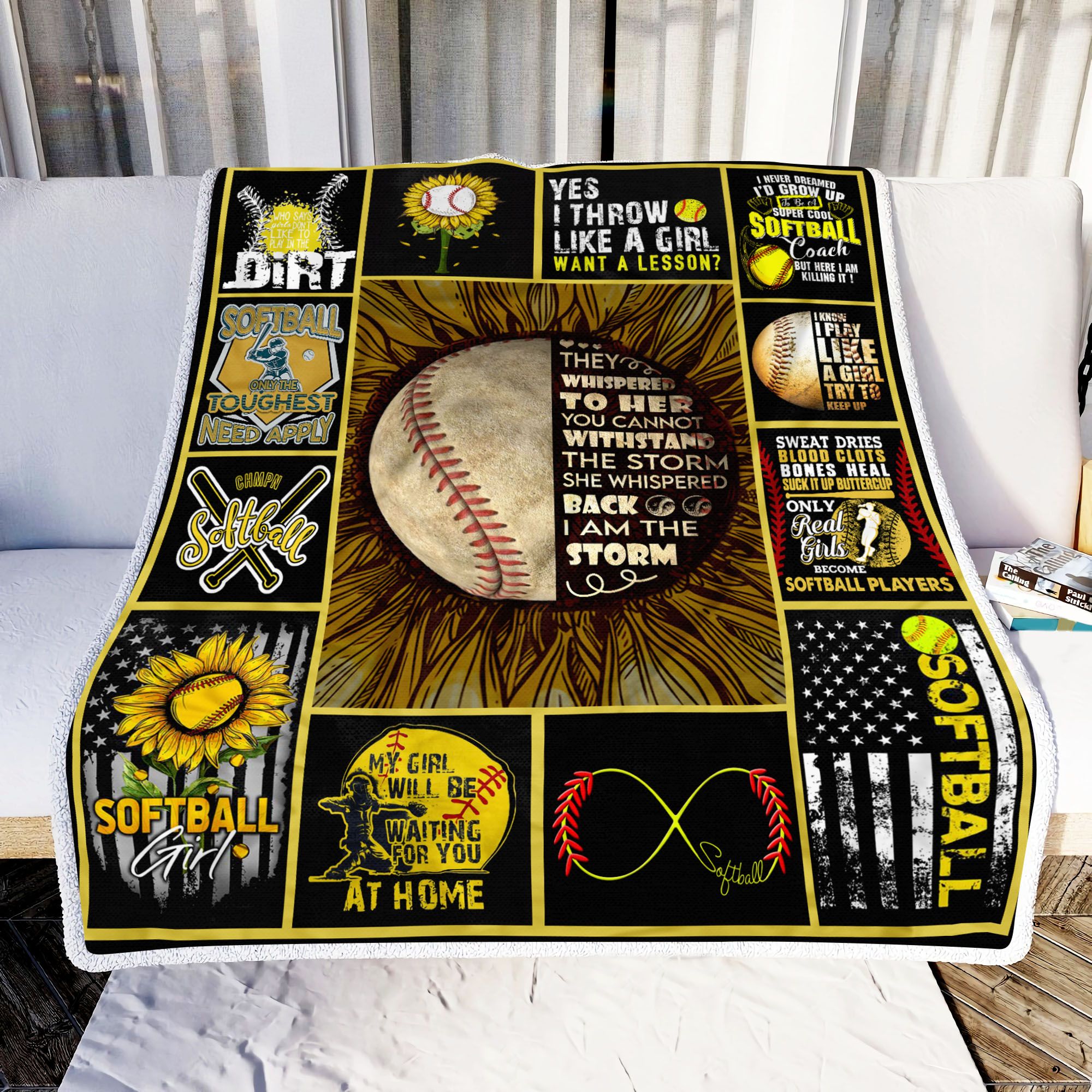 I Am The Storm Softball Fleece Blanket