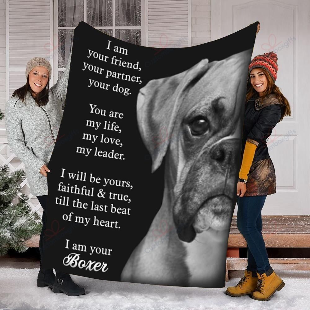 I Am Your Boxer Dog Sherpa Fleece Blanket