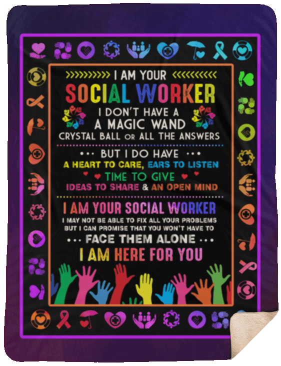 I Am Your Social Worker Sherpa Fleece Blanket