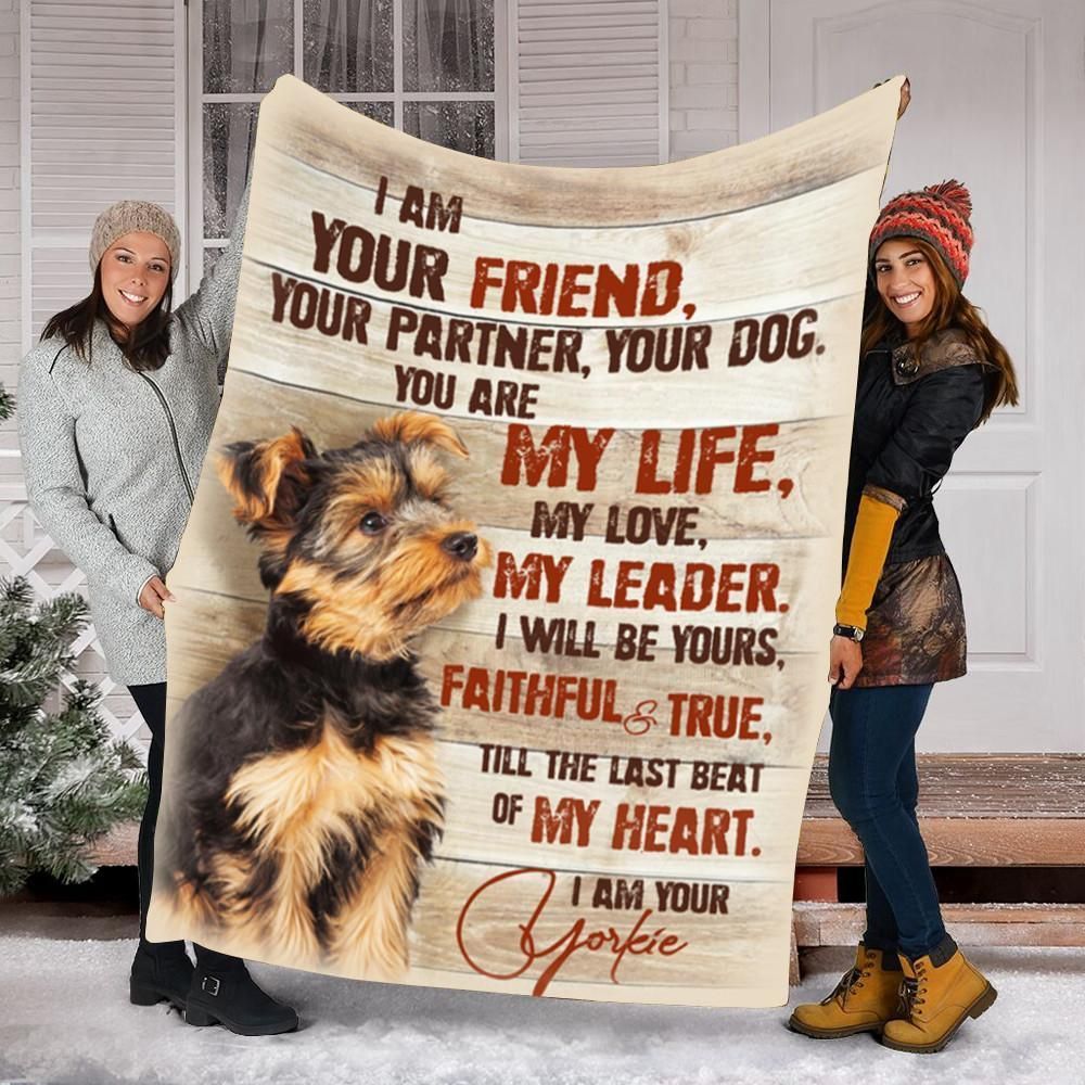 I Am Your Yorkie Dog Sherpa Fleece Blanket
