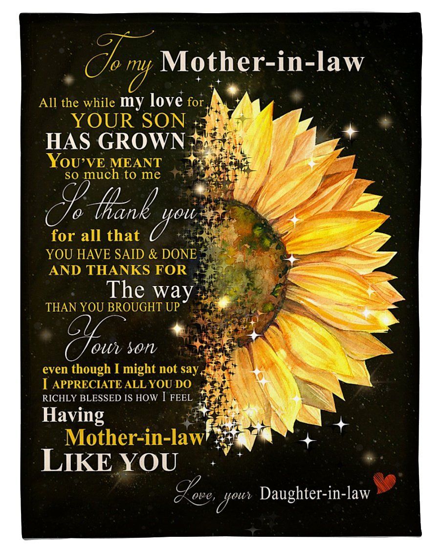I Appreciate You Do Sunflower To Mother In Law Fleece Blanket Fleece Blanket