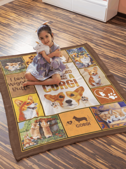 I Asked God For A True Friend So He Sent Me A Corgi Sherpa Fleece Blanket