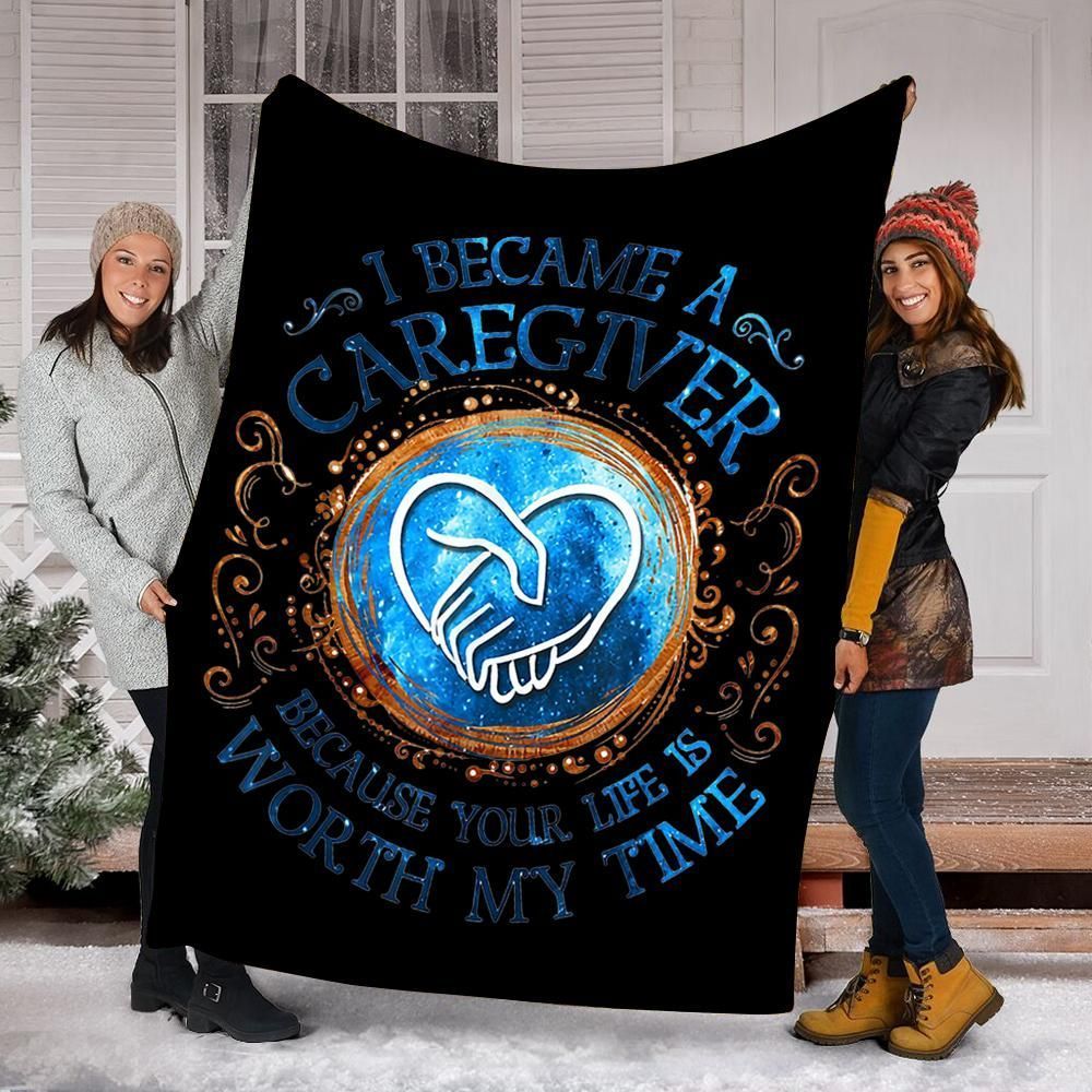 I Became A Caregiver Sherpa Fleece Blanket