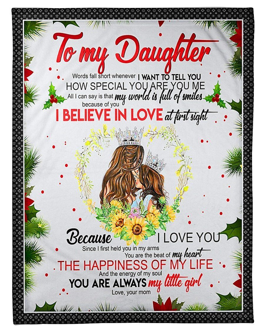 I Believe In Love At First Sight Fleece Blanket To Daughter Fleece Blanket