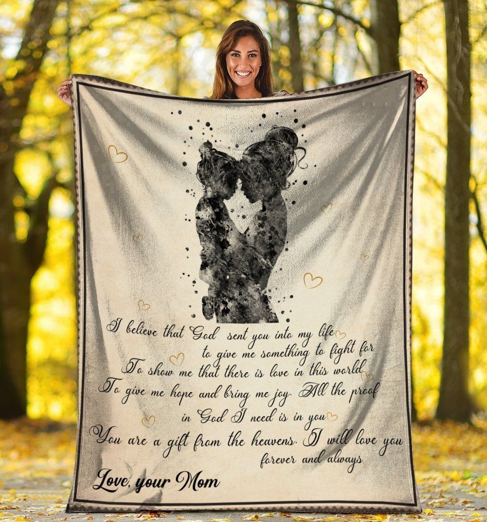 I Believe That God Sent You Into My Life Mom And Daughter Fleece Blanket