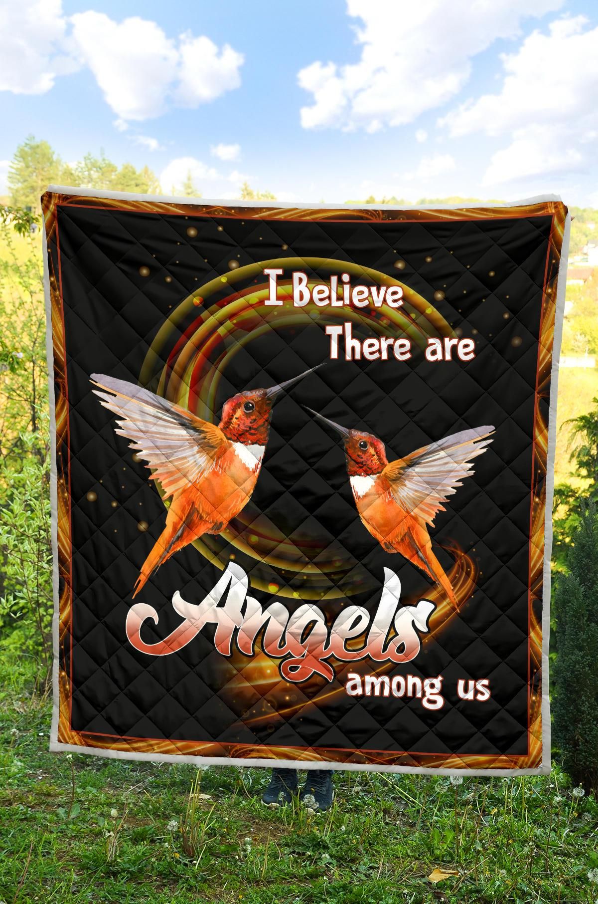 I Believe There Are Angels Hummingbird Quilt Blanket DHC020120185TD