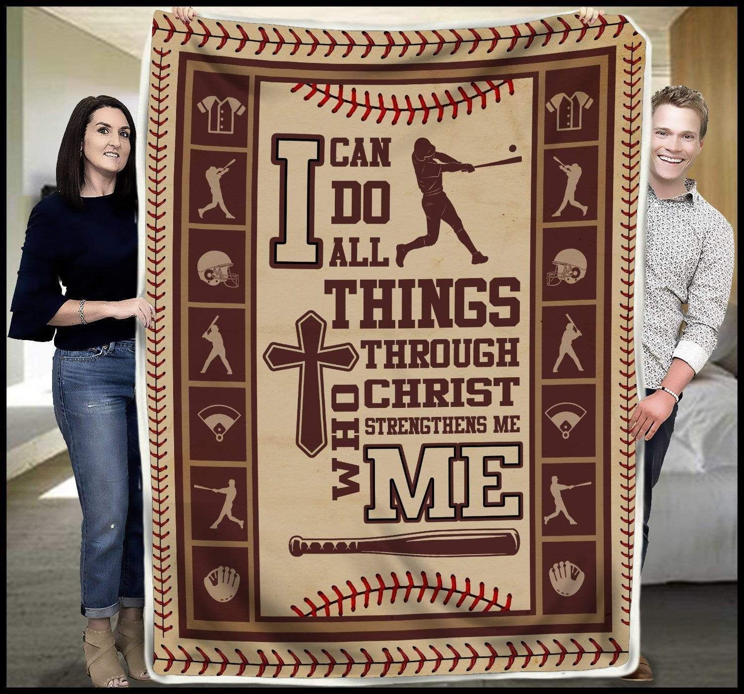 I Can Do All Things Baseball Blanket Gift For Birthday