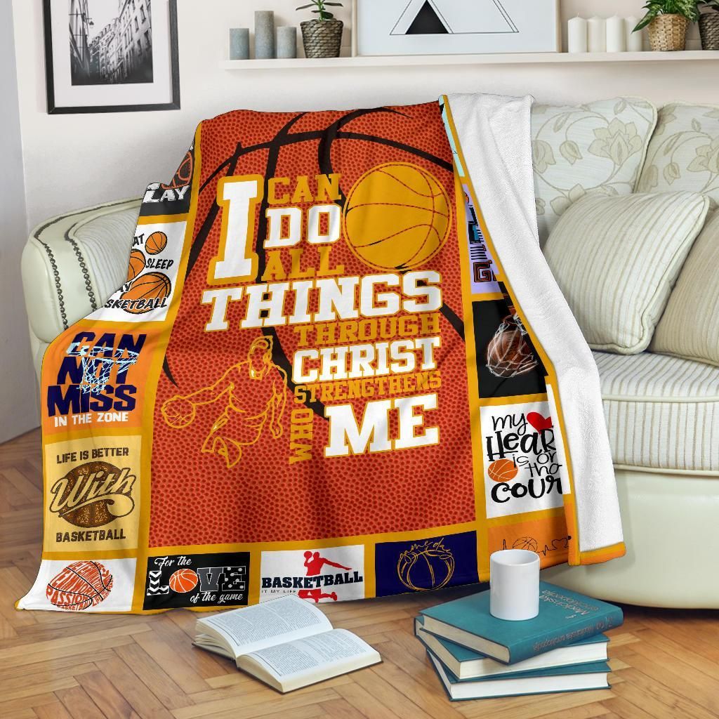 I Can Do All Things Basketball Sherpa Fleece Blanket