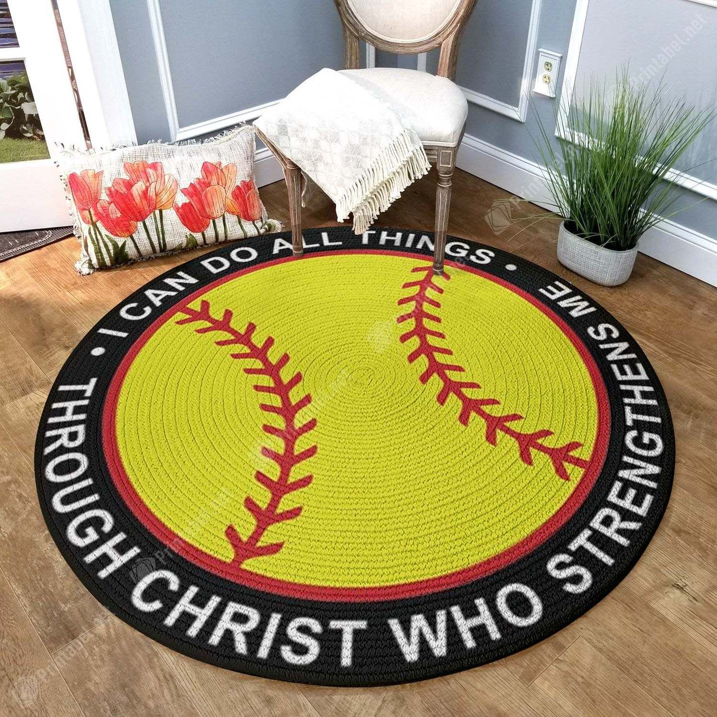 I Can Do All Things Round Carpet