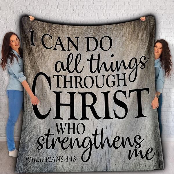 I Can Do All Things Through Christ Sherpa Fleece Blanket