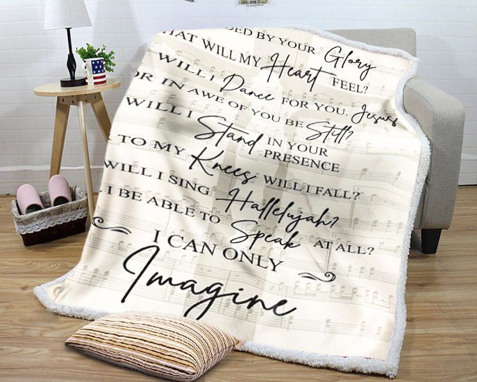 I Can Only Imagine Mercyme Lyric Sherpa Fleece Blanket