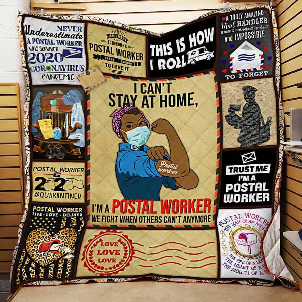 I Can’t Stay At Home I’m A Postal Worker Black Woman GS-CL-LD2506 Quilt Blanket