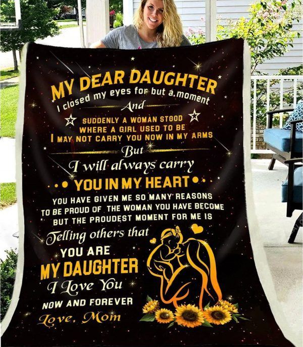I Close My Eyes Daughter Sherpa Fleece Blanket