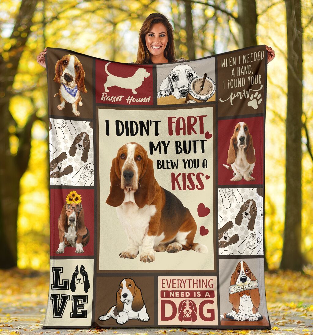 I Didn’t Fart Basset Hound Funny Dog Lovers Printed Fleece Blanket