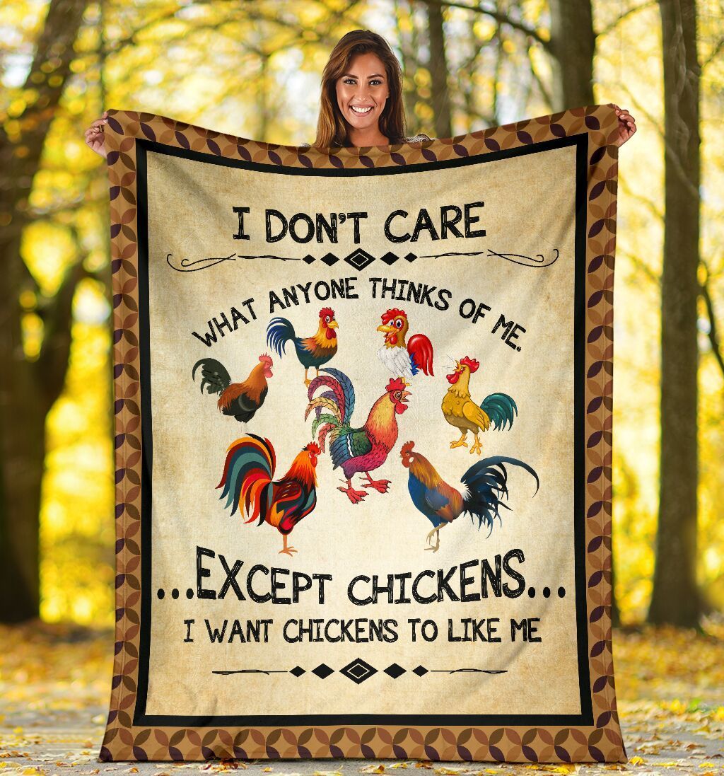 I Don’t Care What Anyone Thinks Of Me Chicken Farming Sherpa Fleece Blanket