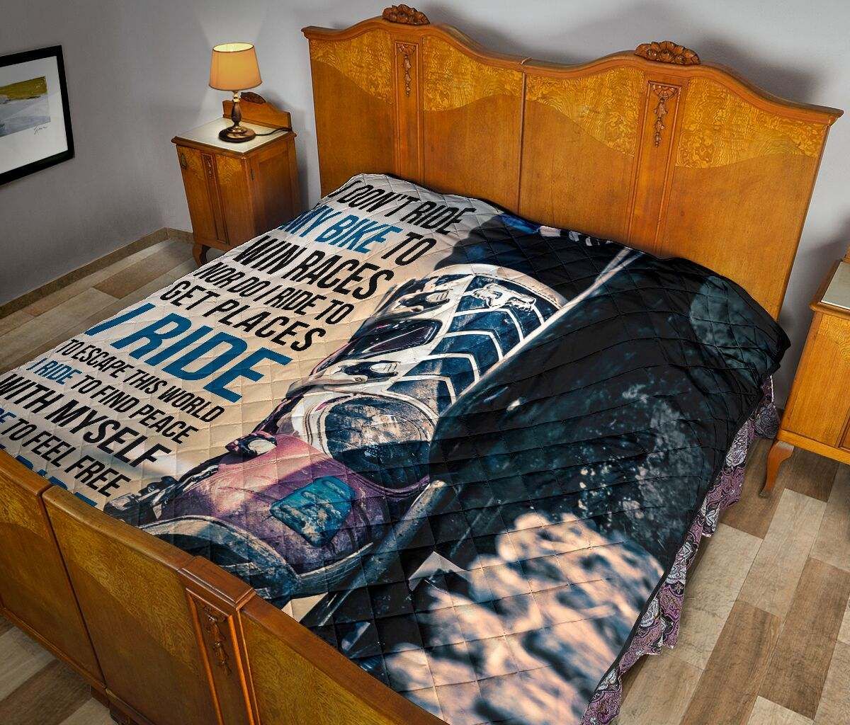 I DON’T RIDE MY BIKE TO WIN RACES QUILT DHC281111231DD