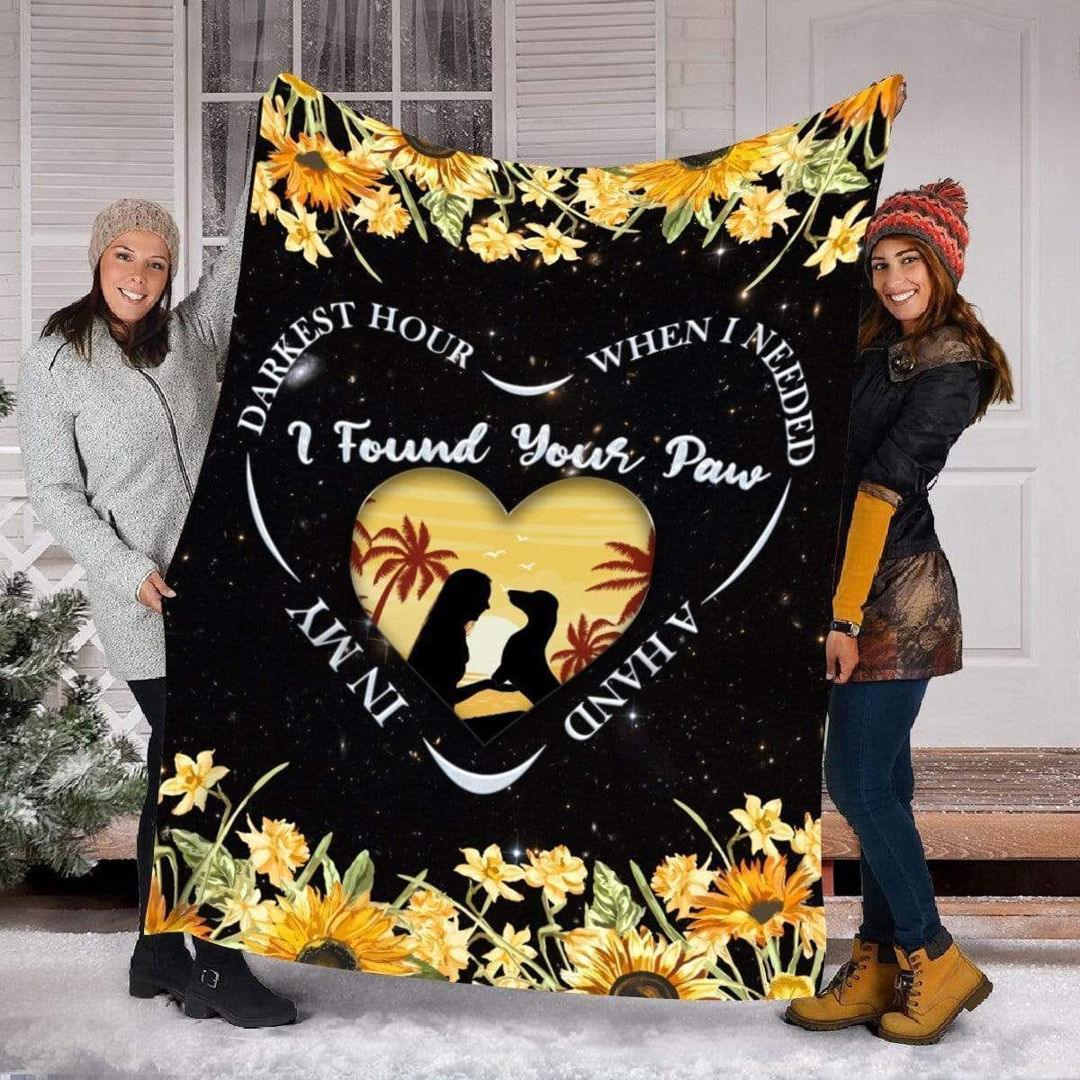 I Found Your Paw Sunflower Dachshund Fleece Blanket Gift For Dog Lovers