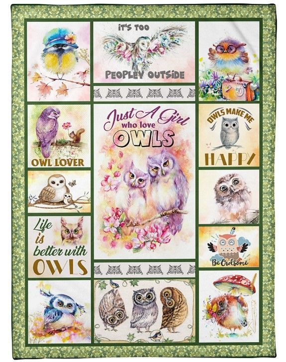 I Freaking Love Owls Sherpa Fleece Blanket