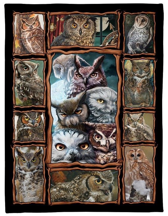 I Freaking Love Owls Sherpa Fleece Blanket