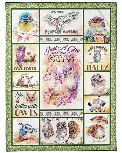 I Freaking Love Owls Owl Lover Sherpa Fleece Blanket