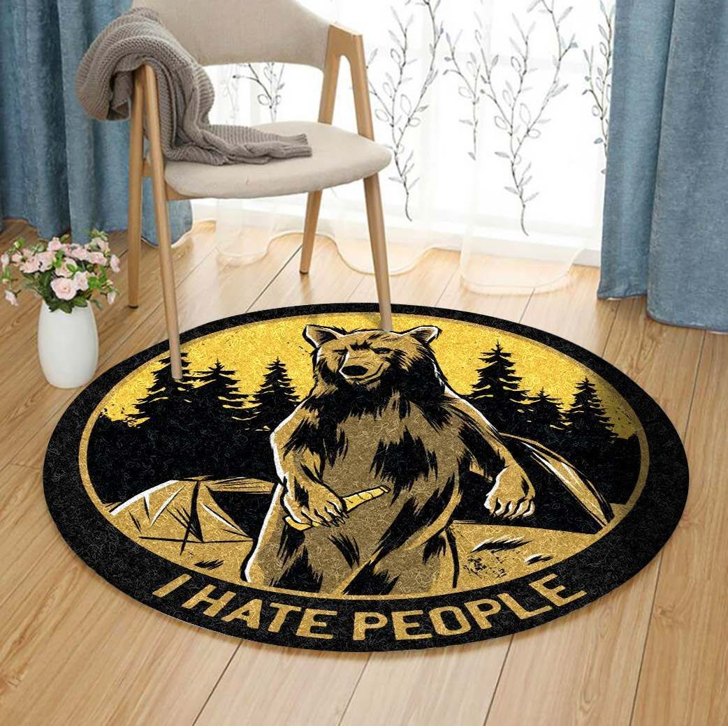 I Hate People Round Carpet