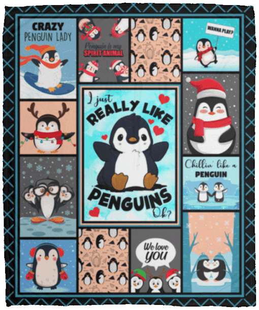 I Just Really Like Penguin Cute Lovely Gift Sherpa Fleece Blanket