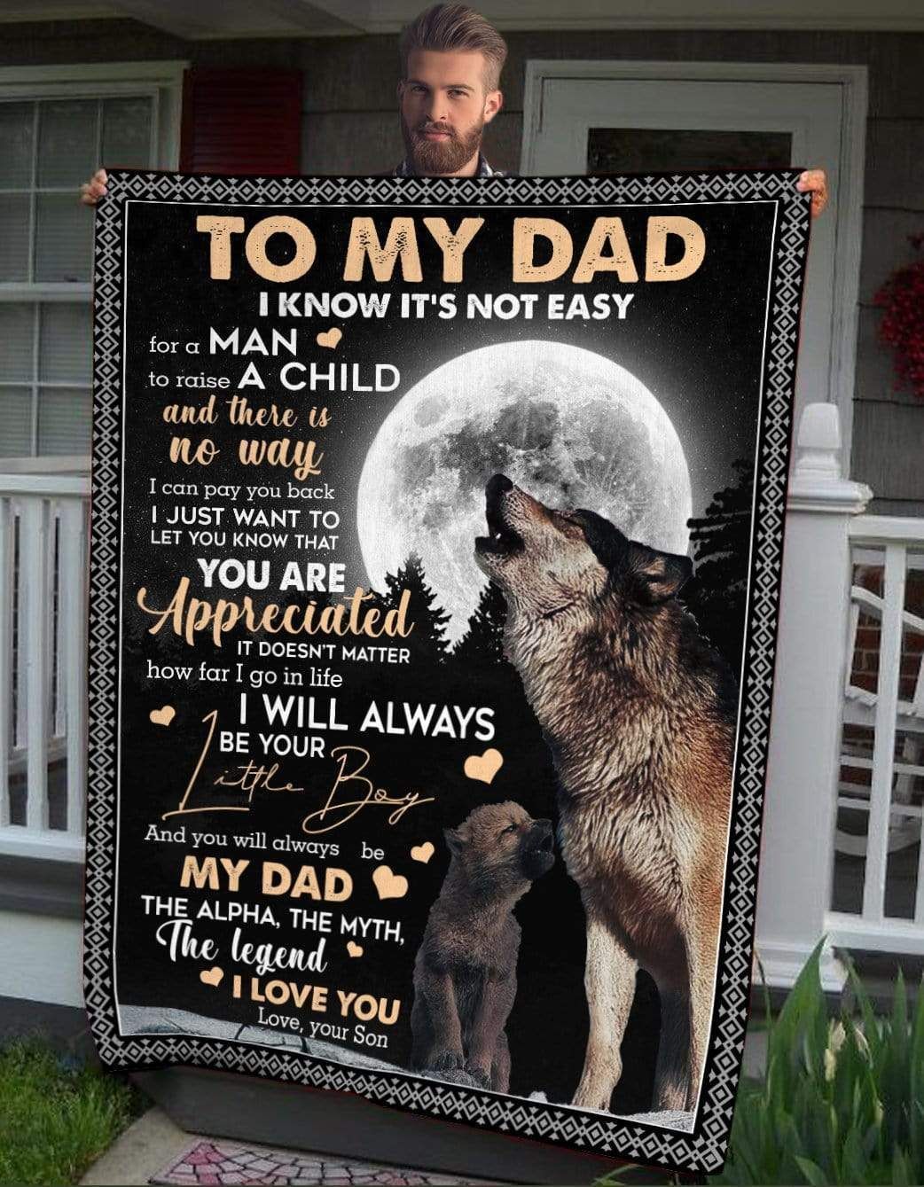 I Know It’s Not Easy Full Moon Howling Wolf Soft Fleece Blanket Gift