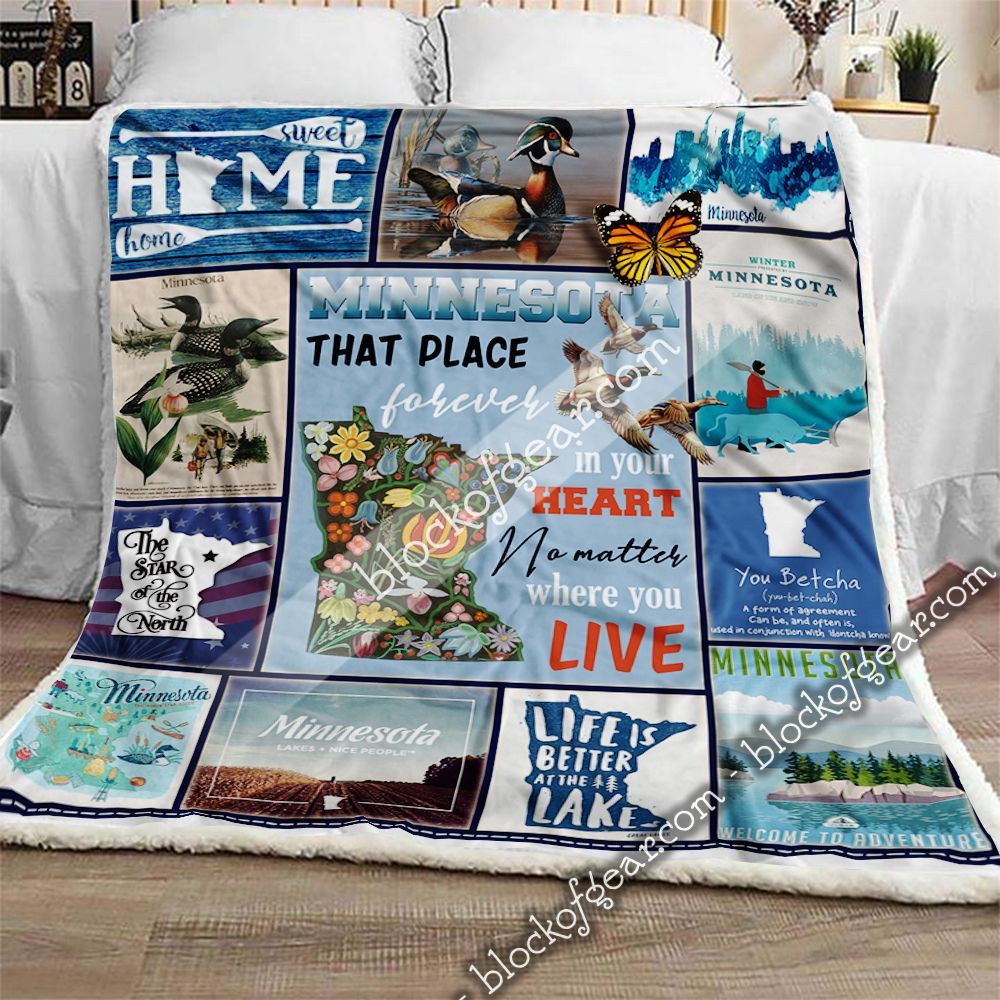 I Like To Think Minnesota Misses Me Too Sherpa Fleece Blanket