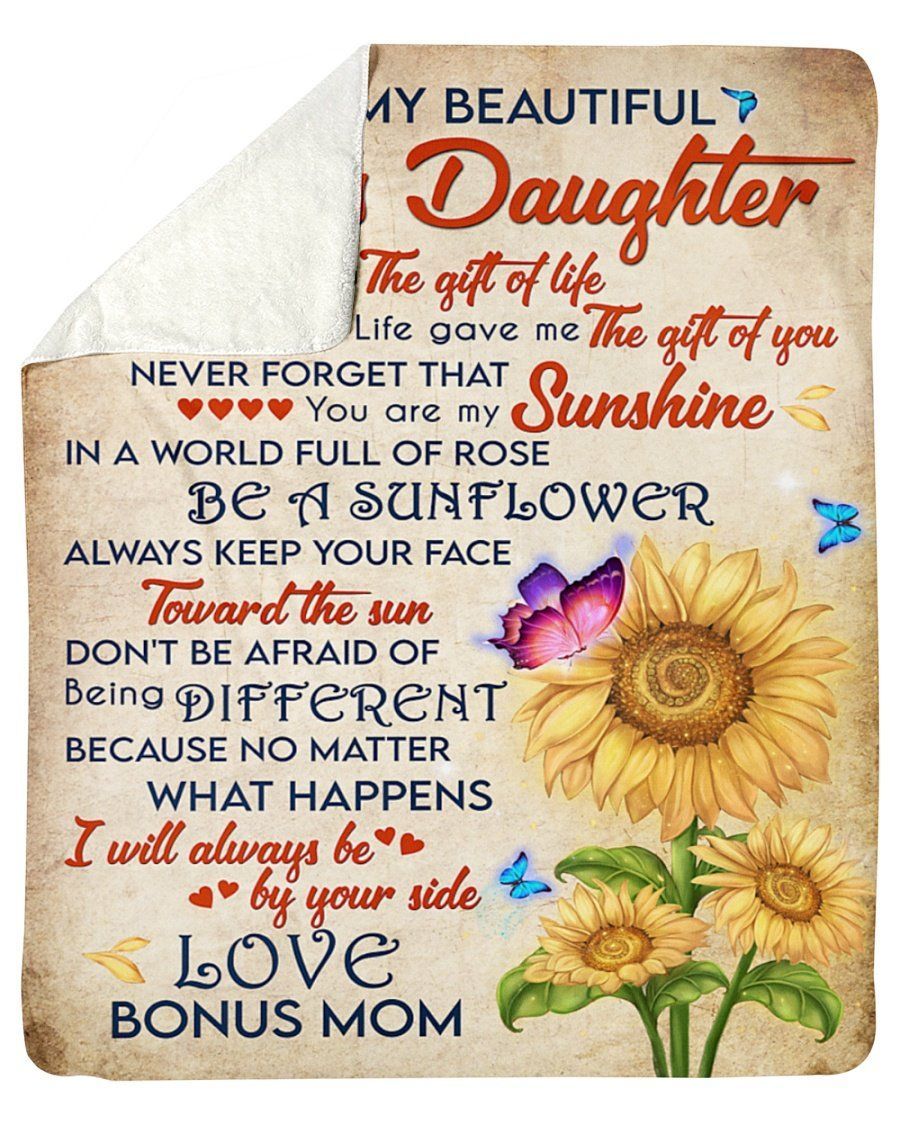 I’ll Always Be By Your Side Sunflowers To Bonus Daughter Fleece Blanket Sherpa Blanket