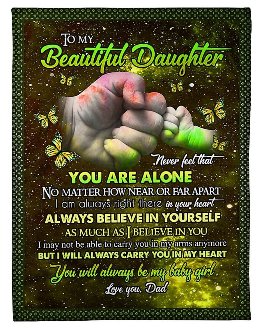 I’ll Always Carry U In My Heart Fleece Blanket To Daughter Fleece Blanket