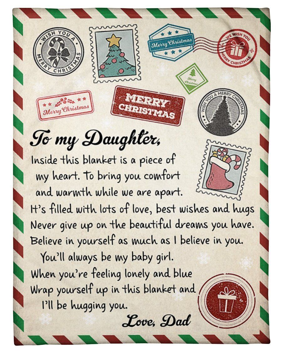 I’ll Be Hugging You Letter Fleece Blanket To Daughter Fleece Blanket