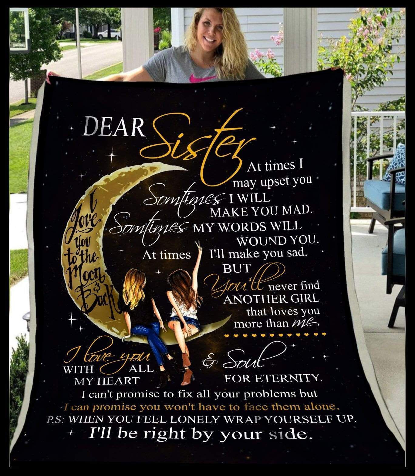 I’ll Be Right By Your Side Dear Sister Fleence Blanket Trending