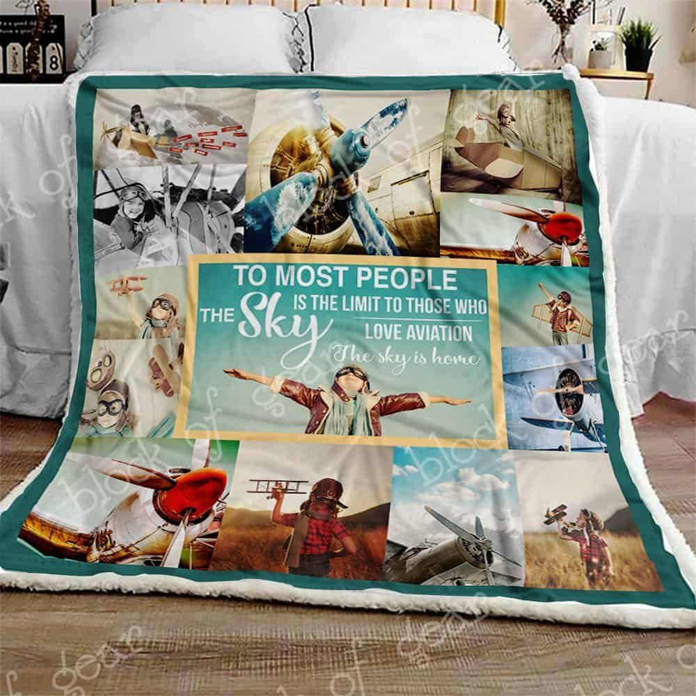 I Love Aviation Fleece Blanket